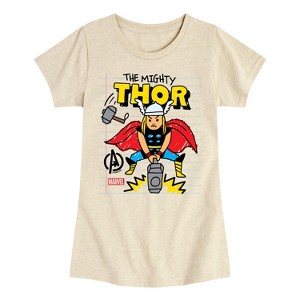 Girls' - Marvel - Thor Doodle Fitted Short Sleeve Graphic T-Shirt - 1 of 4