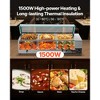 VEVOR Commercial Food Warmer, 1500W Electric Stainless Steel Steam Food Warmer with Glass Cover, 3-Pan Countertop Buffet Bain Marie, Silver - 3 of 4