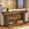 Hommoo 63" Farmhouse 2-Tier Wooden Console Table Vintage Brown - 4 of 4