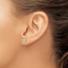 Black Bow Jewelry 5mm Bezel Set Cubic Zirconia Stud Earrings in 14k White Gold - 3 of 4