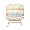 Chic Crate - Modern Light Brown Palos Outdoor Wicker Loveseat featuring Ergonomic Design for Ultimate Comfort - 3 of 4