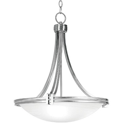 Possini Euro Design Brushed Nickel Pendant Chandelier 21 1/2" Wide Modern Marbleized Glass Bowl 3-Light Fixture for Dining Room