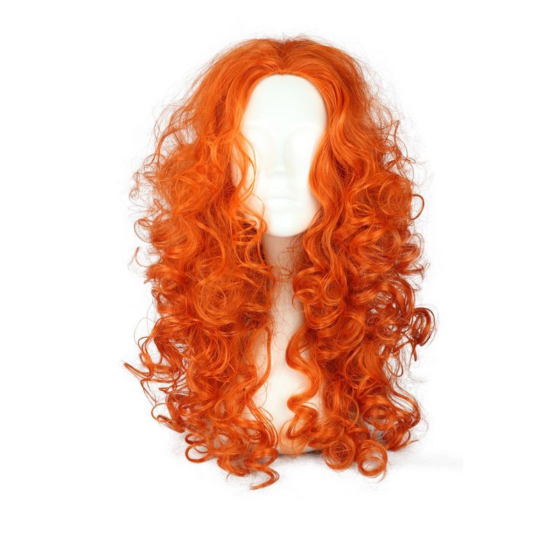 Unique Bargains Curly Women's Wigs 22" Orange with Wig Cap, 1 of 7