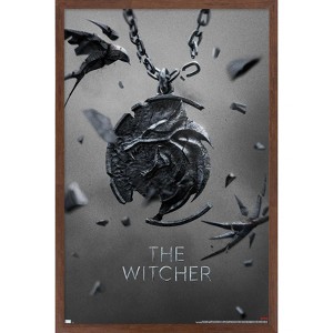 Trends International Netflix The Witcher: Season 3 - Medallion Key Art Framed Wall Poster Prints - 1 of 4