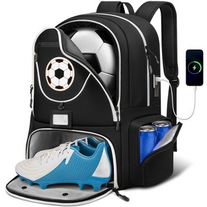 Generic Large Soccer Backpack, Soccer Bag for Boys with Ball & Detachable Shoe Compartment, Wet Dry Pocket, Detachable Name Card, Equipment Bag - 1 of 4