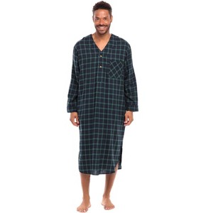 Alexander Del Rossa Men's Lightweight Flannel Sleep Shirt, Long Nightshirt Pajamas - 1 of 4