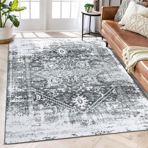 Area Rug Oriental Vintage Distressed Rug for Living Room Bedroom - 1 of 4