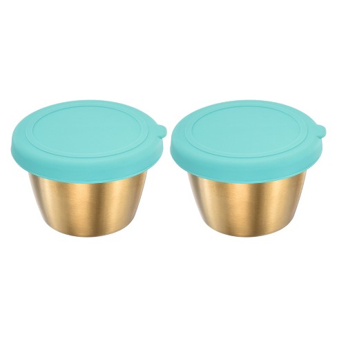 Unique Bargains Salad Dressing Small Sky Blue Condiment Containers with Lids 2.4" x 1.5" - image 1 of 4