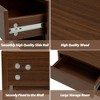 Sandinrayli Nightstands Set of 2, Night Stand with Drawer, Floating Nightstand with Open Storage Shelf, Wall Mounted Wood Bedside Tables, Brown Walnut - 4 of 4