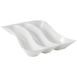 Hutzler Trifecta Appetizer Tray, Serve 3 Different Appetizers or Dips at Once - 1 of 3