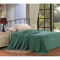 Super Plush Comfy Solid Microplush Blanket Queen - Green
