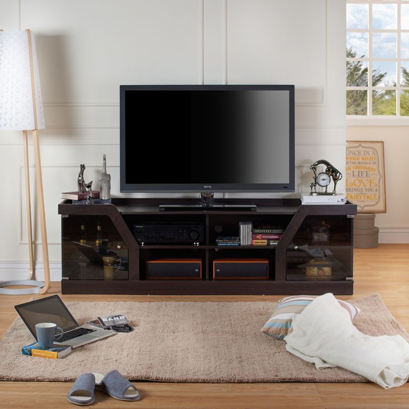 Invera 4 Shelf TV Stand for TVs up to 70&#34; Espresso - HOMES: Inside + Out, 3 of 8