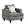 HOMLUX 34.5"W Gray Chenille Accent Arm Chair with Throw Pillow - 2 of 4