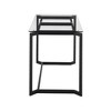 Vynxaria Modern Office Desk - Black Steel Frame, Clear Tempered Glass Top, Sleek Simplistic Design - 3 of 4