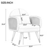 Upholstered Back Rest Seat, Accent Rattan Armrest Chair with Metal Legs, Dining Chair For Restaurants Living Room Office - 2 of 4