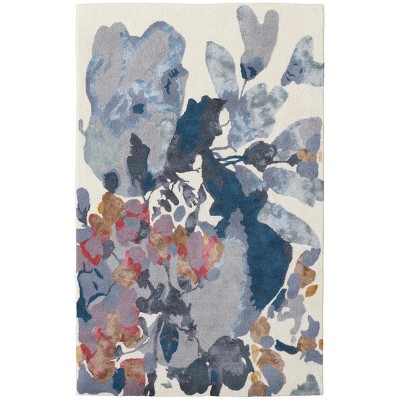 Dafney Transitional Floral & Botanical Blue/Gray/Pink Area Rug