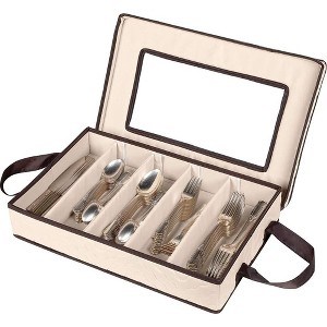 Hold N' Storage - Flatware Storage Case for cutlery - 5 compartments, removable Lid and carry handles - 1 of 4
