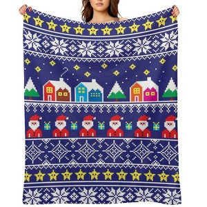 Purple Christmas Christmas Throw Blanket Soft Fleece Christmas Blanket Cozy Flannel Throw for Couch Bed 40x50 inches - 1 of 1