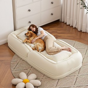 CAVINAS Double Bean Bag Chair, Foldable Sofa Bed with Adjustable Position, Cloud Couch for Living Room, Bedroom - 1 of 4