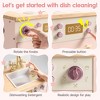 ROBOTIME Play Food And Toy Kitchens Wooden Toy Dishwasher Sink, Play Kitchen Accessories Pretend Playset for Girls, Pink, 11.8"*16.14"*19.88" - 4 of 4