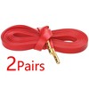 INSPIRE CHIC Faux Leather Solid Color Metal Tippings Flat Shoe Laces 2 Pairs - 2 of 4