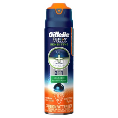 Gillette Fusion ProGlide Sensitive 2-in-1 Alpine Clean Men's Shave Gel - 6oz