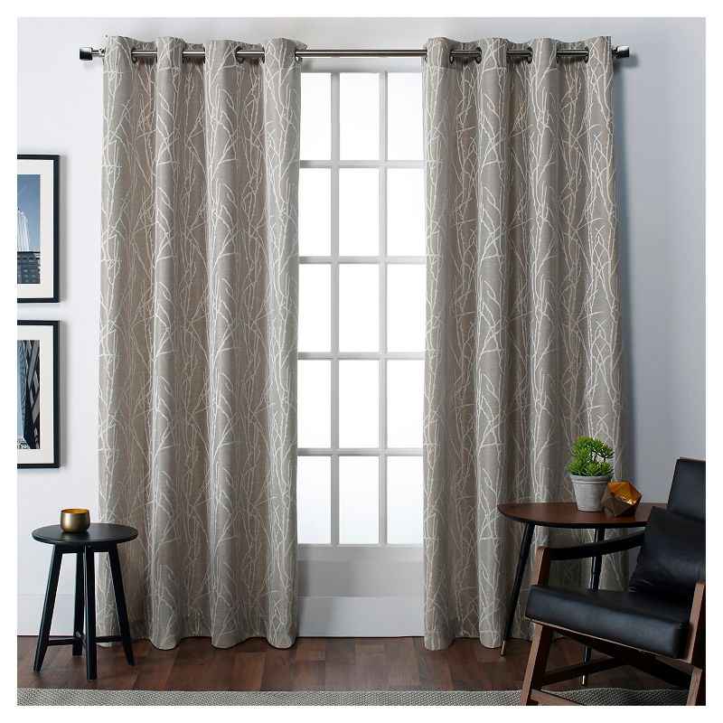 Set of 2 Finesse Faux Linen Room Darkening Window Curtain Panels - Exclusive Home, 1 of 6
