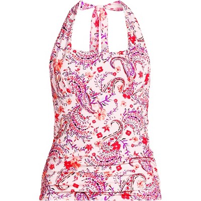 Lands' End Women's D-cup Chlorine Resistant Square Neck Halter Tankini ...