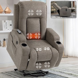 Power Lift Recliner Chair with Massage & Heating for Elderly, Electric Lift Chair for Living Room, Recliner with USB Ports, Cup Holders - 1 of 4