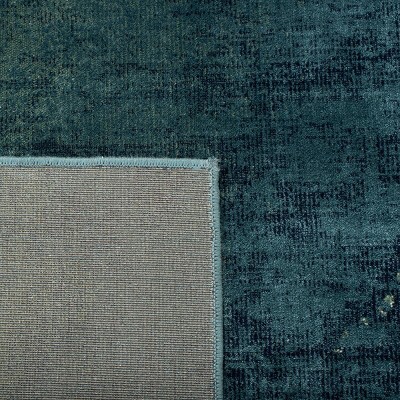 Handmade Turquoise and Multicolor Viscose Rectangular Rug (2' x 3')