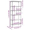 vidaXL 5-Tier Smoked Oak Bookcase Engineered Wood with Metal Frame - 29.9"x13"x74.2" Freestanding Shelving Unit for Living/Study Room - 3 of 4