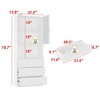 Famapy White Minimalist Storage Display Cabinet: Adjustable Ambient Lighting & Rail Drawers - 3 of 4