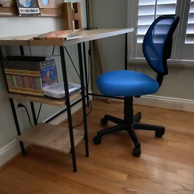 Wood And Metal Writing Desk With Storage Natural - Room Essentials™ : Target