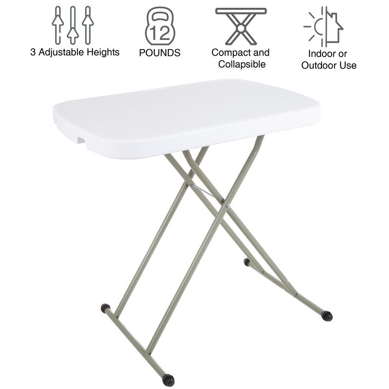 Hasting Home Adjustable Folding Table - Lightweight Portable Folding Desk, 4 of 9