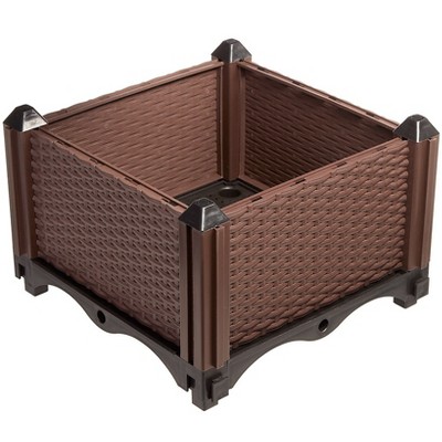 The Lakeside Collection Planter Garden Plastic 12 Inch Raised Self Watering Black Or White - 12" Raised Plastic Planter