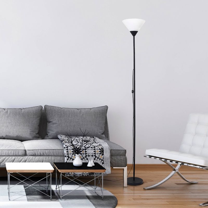 1-Light Stick Torchiere Floor Lamp - Simple Designs, 4 of 7