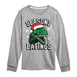 Boys' - Instant Message - Christmas Seasons Eatings Long Sleeve Graphic T-Shirt - 1 of 4