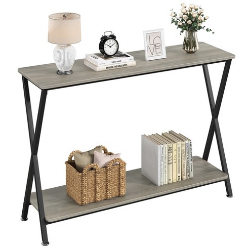 Whizmax 2-tier Narrow Console Sofa Side Table For Entryway, Hallway ...