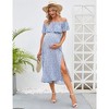 LXT- Women's Off Shoulder Split A Line Casual Maxi Dress - 4 of 4