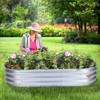 Aoodor Galvanized Raised Garden Bed Kit, Outdoor Garden Planter Oval Large Boxes for Vegetables, Flowers, Herbs - Silver - 2 of 4