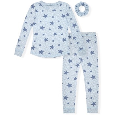 Sleep On It Girls 2-Piece Super Soft Jersey Long Sleeve Snug-Fit Pajama Set
