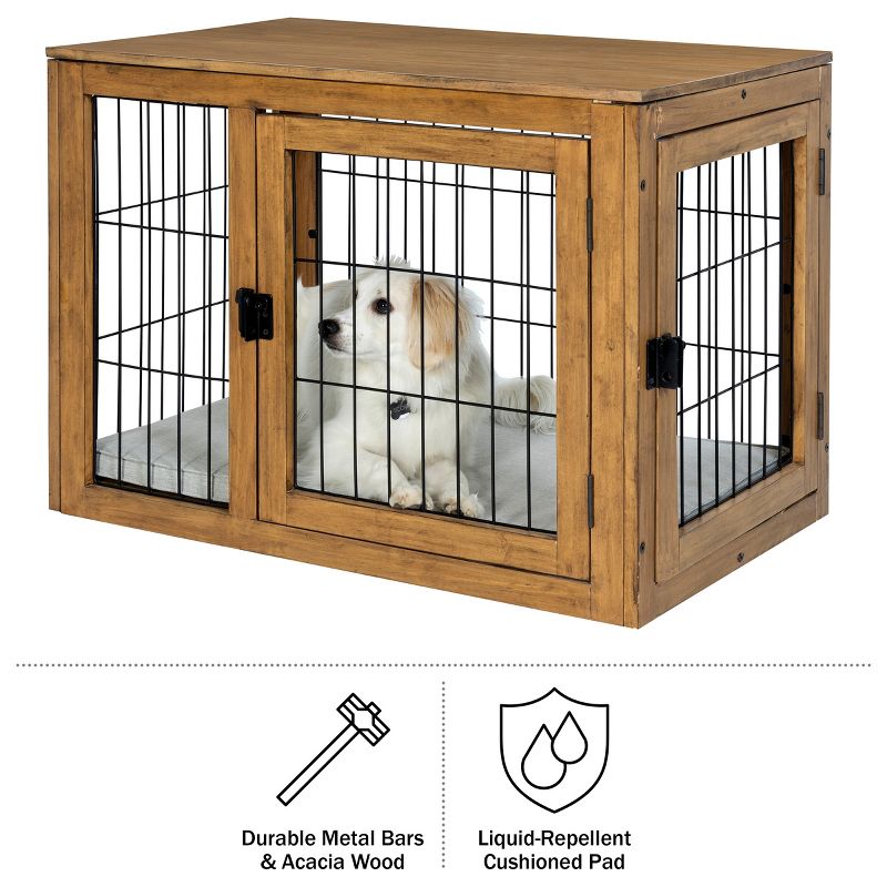 Pet Adobe Furniture-Style Dog Crate, Natural, 4 of 12