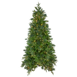 Northlight Real Touch™️ Pre-Lit Medium Rosemary Emerald Angel Pine Artificial Christmas Tree - 6.5' - Warm White LED Lights - 1 of 4