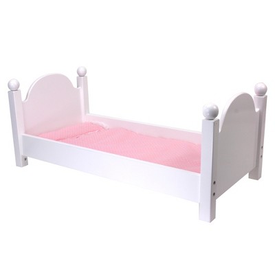 Sophia’s Wooden Single Bed with Bedding for 18" Dolls, White