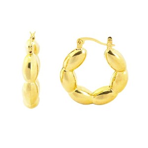 RMZ GOLD NYC 14k Gold Bead Hoop Earrings - 1 of 3