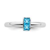 Black Bow Jewelry Sterling Silver Blue Topaz 2 Stone Bar Stackable Ring - image 4 of 4