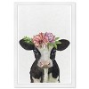 13" x 19" Floral Cow Animals Framed Wall Art Gray - Olivia's Easel - 3 of 4