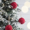 Whisen 6.5x6.5" Red Berry Ball Ornament, Decorative Hanging Ball Christmas Tree Ornaments, Set of 3 - Red - 3 of 4