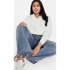 Women's Plus Size Classic Crop Shirt - ivory | CITY CHIC - 2 of 4