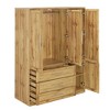 ORRD 4 Door Wardrobe Armoire Closet with 3 Drawers, Natural - 3 of 4